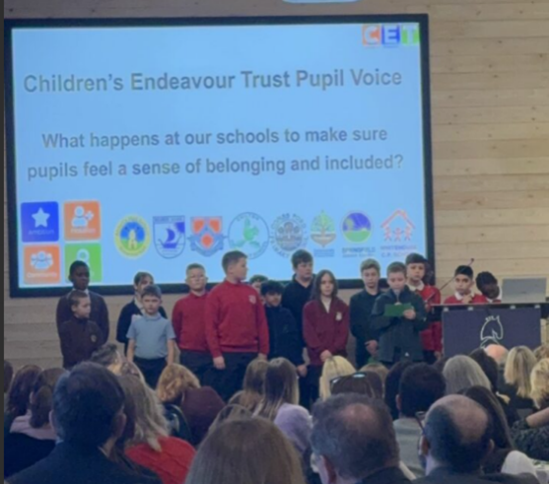 Children on stage at the event